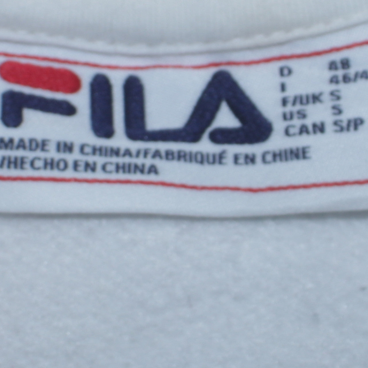 Fila Mens White Crew Neck Logo Pullover Sweatshirt Size S