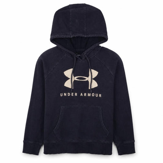 Under Armour Men's Black Pullover Hoodie Small Fleece Logo Sportswear