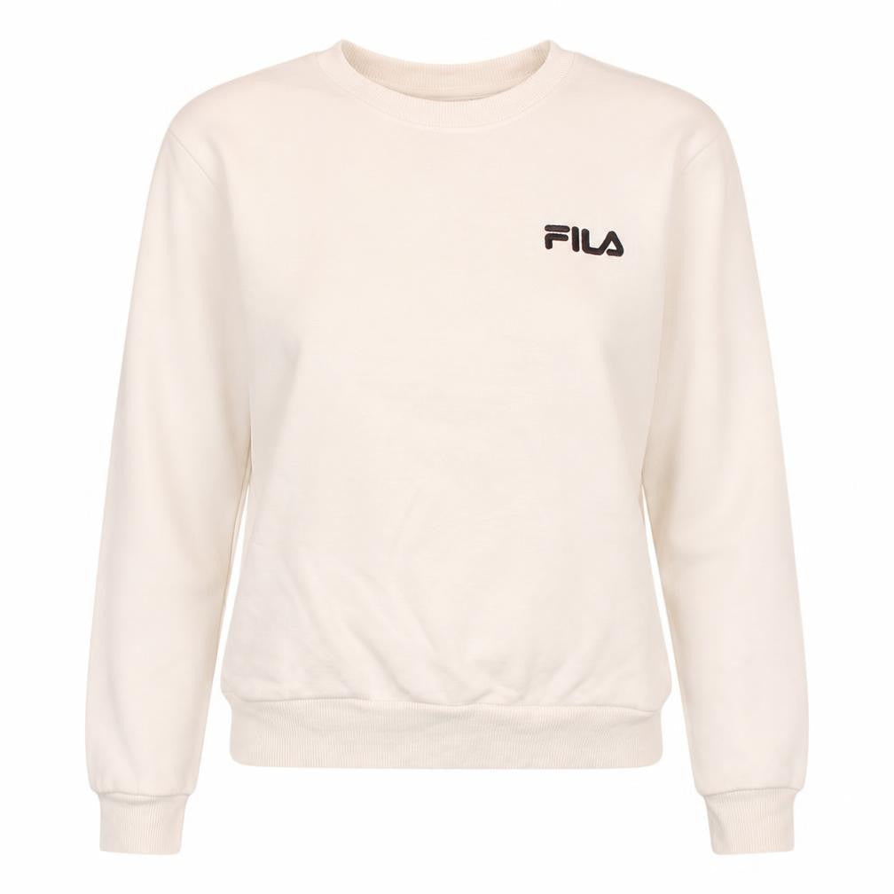 Fila Womens Ivory Sweatshirt 3XS Crew Neck Pullover Logo Classic