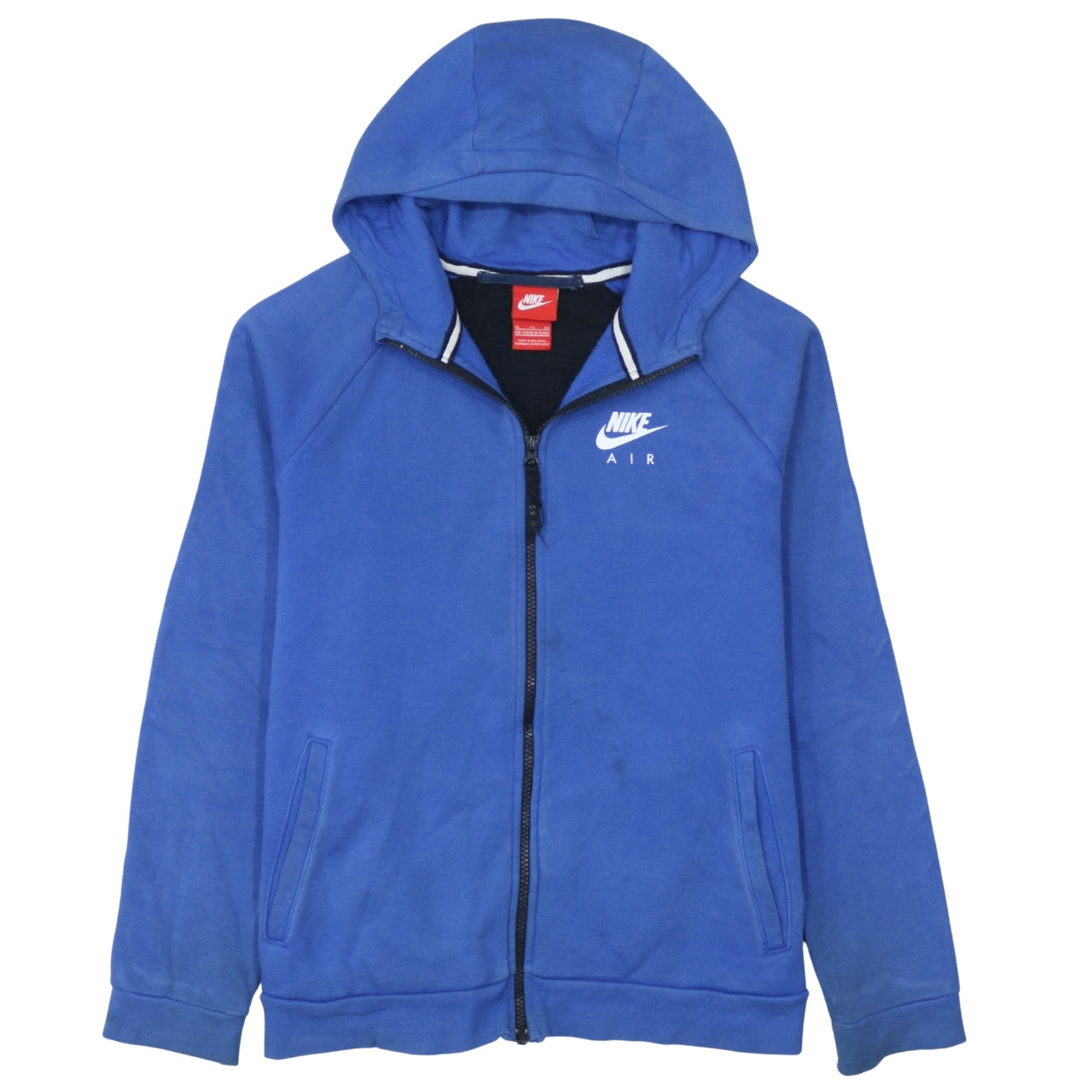 Nike Boys Blue Full Zip Hoodie Air Logo 13-15 Years Fleece