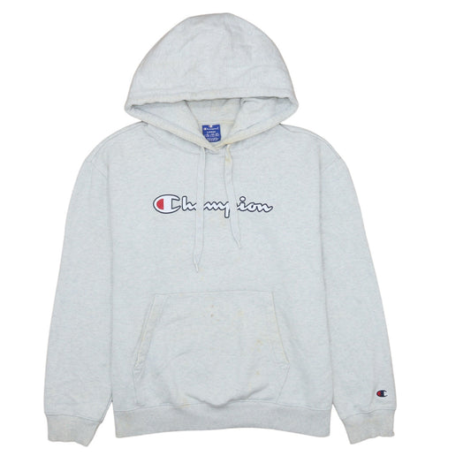 Champion Women's Grey Hoodie Large Pullover Logo Sweatshirt
