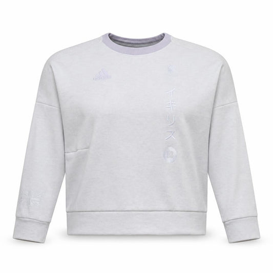 Adidas Women Beige Crew Neck Pullover Sweatshirt Size 14