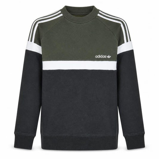 Adidas Mens Green Crew Neck Pullover Sweatshirt Size S