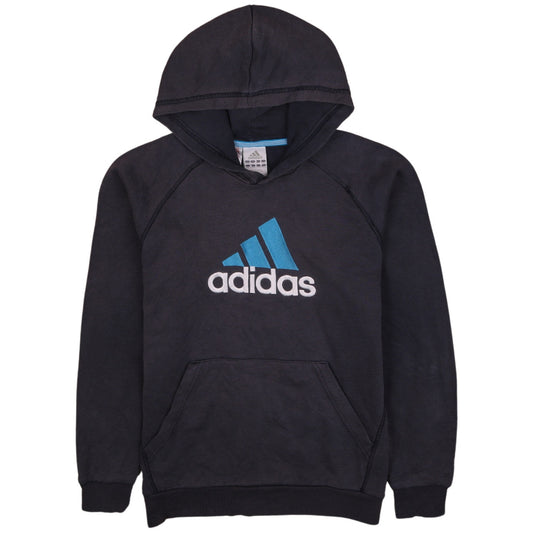 Adidas Boys Black Pullover Hoodie 13-14 Years Fleece Sportswear