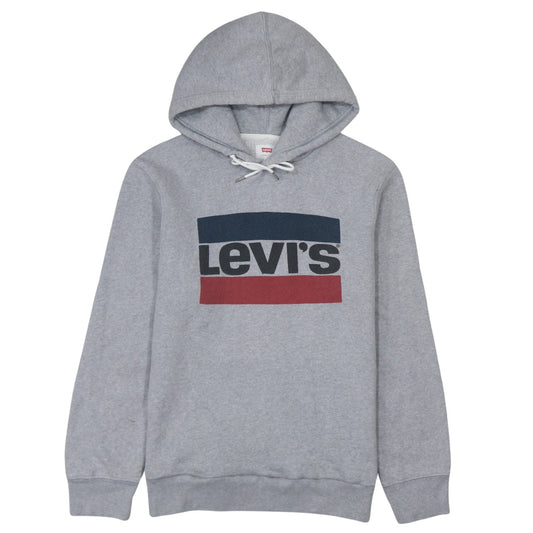 Levi's Men's Grey Pullover Hoodie Size S Graphic Logo Sweatshirt