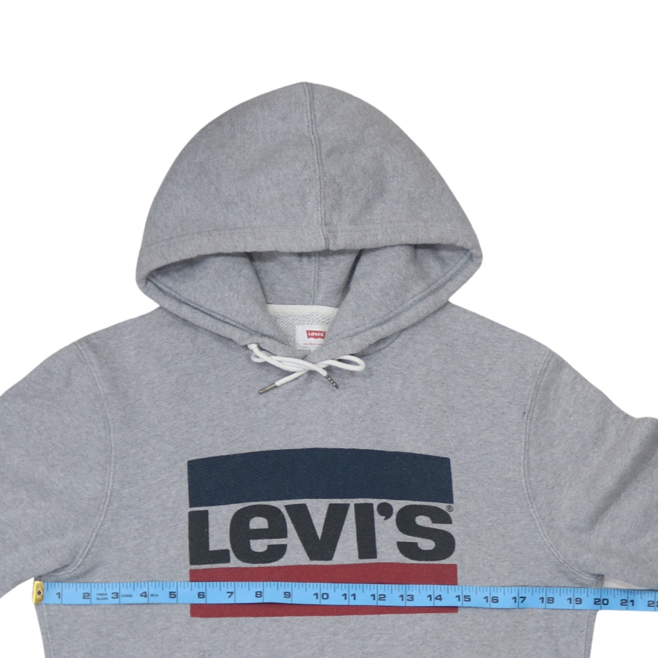 Levi's Men's Grey Pullover Hoodie Size S Graphic Logo Sweatshirt
