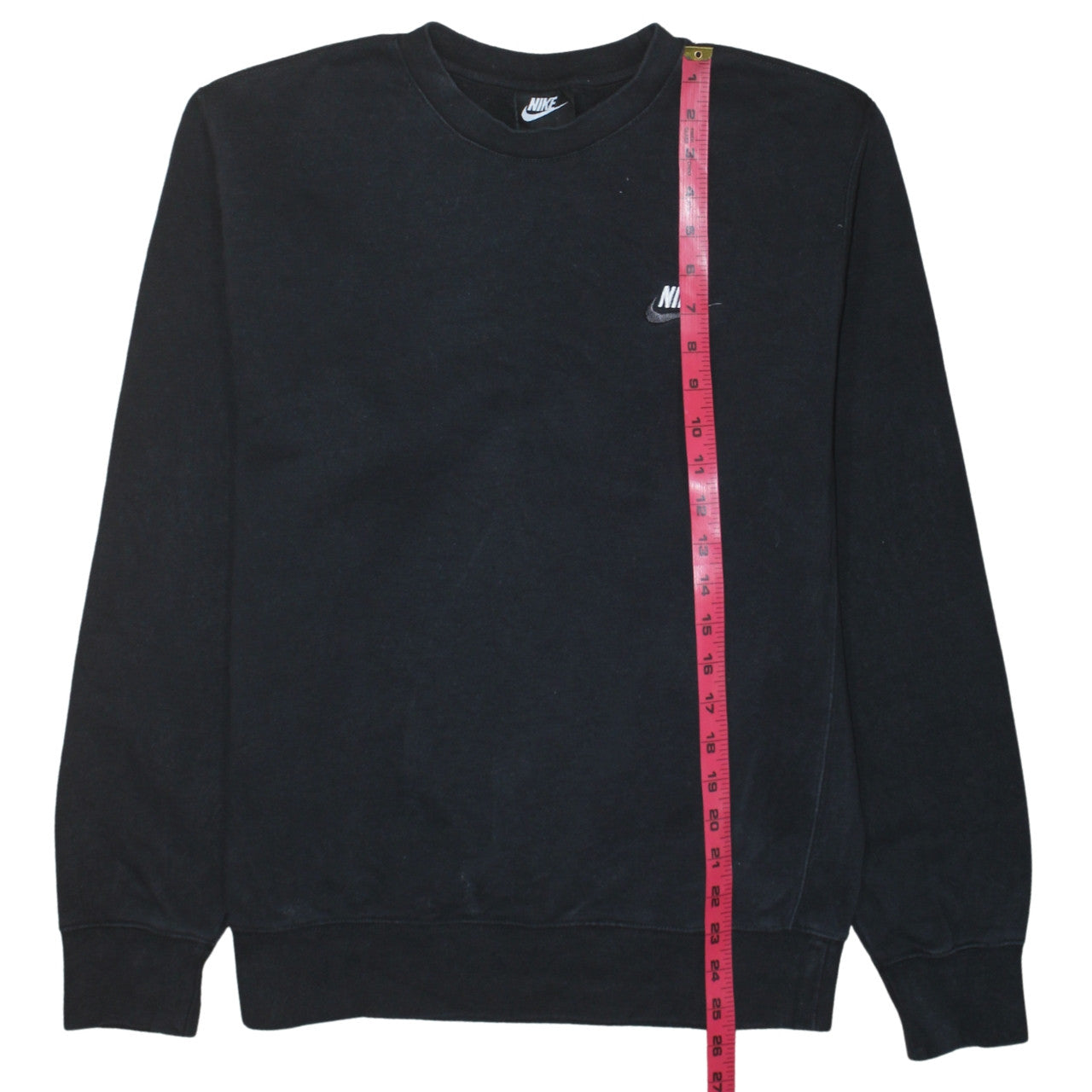 Nike Men's Black Small Pullover Fleece Sweatshirt Crew Neck Logo