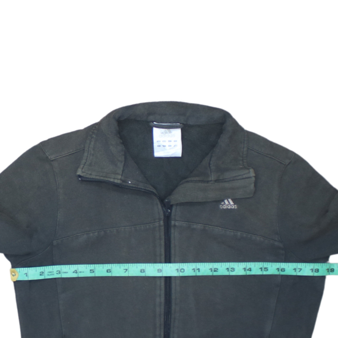 Adidas Womens Black Track Jacket Size 12 Full Zip Cotton Blend