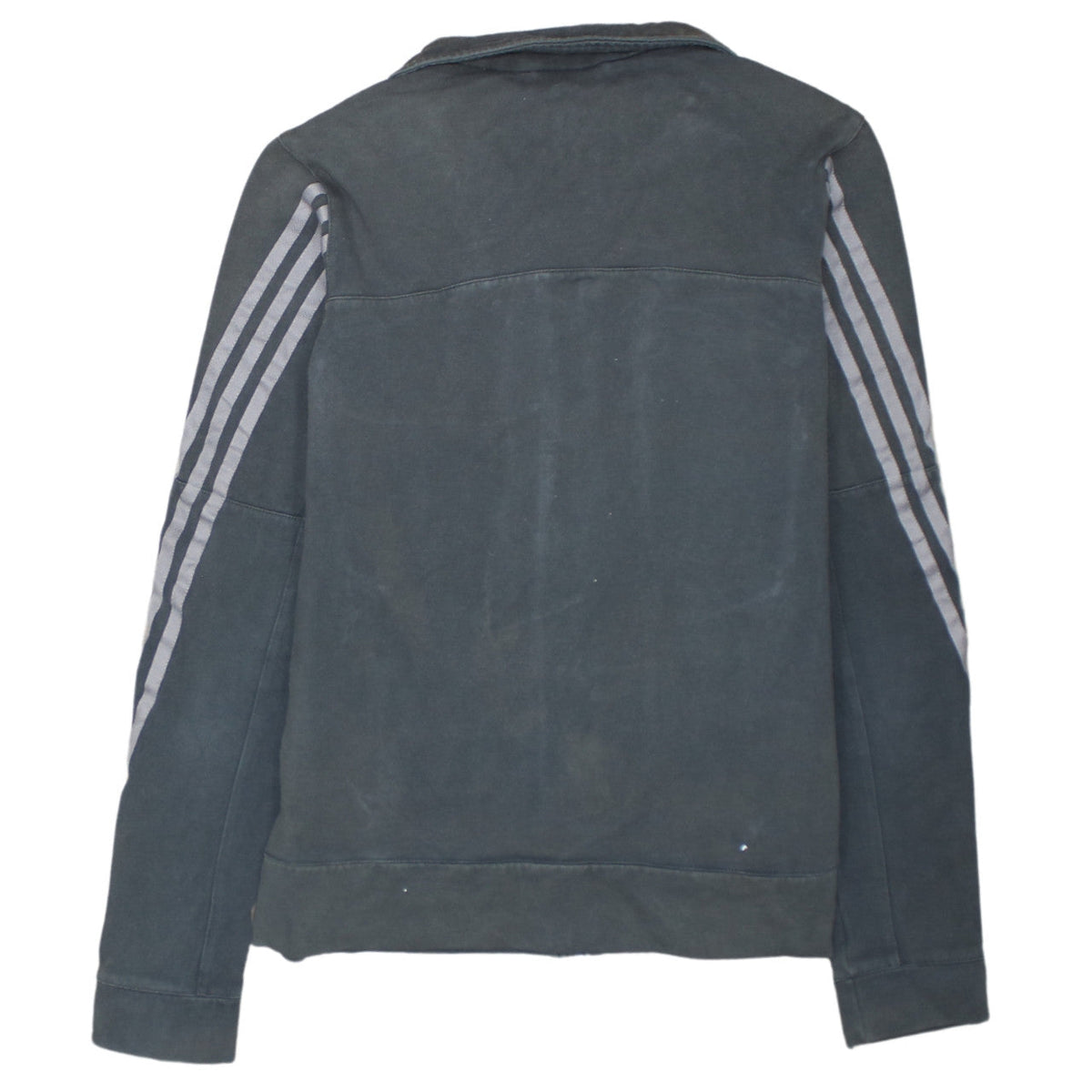 Adidas Womens Black Track Jacket Size 12 Full Zip Cotton Blend