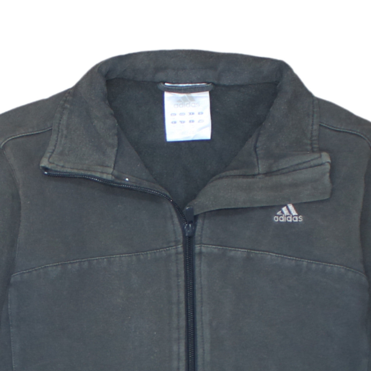 Adidas Womens Black Track Jacket Size 12 Full Zip Cotton Blend
