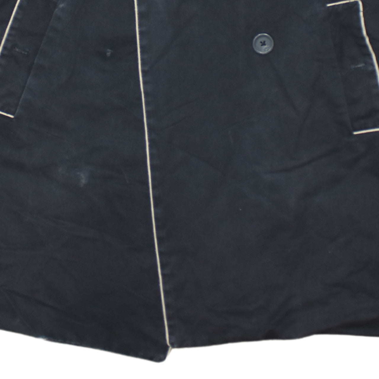 GAP Women Black Long Trench Coat Lined Cotton Belted L UK 14