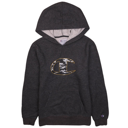Champion Womens Charcoal Camouflage Logo Pullover Hoodie L