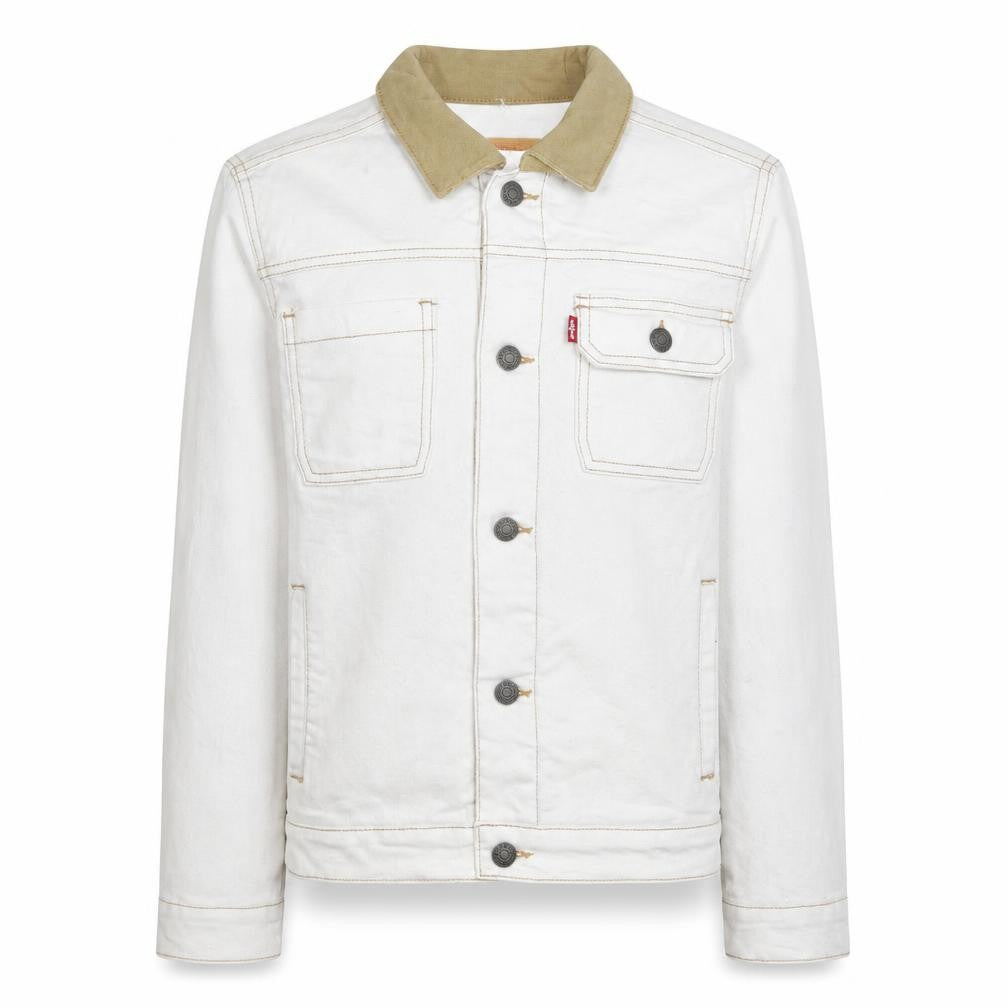 Levi’s Boys White Cotton Basic Jacket Size 14 Years Collared Denim Style