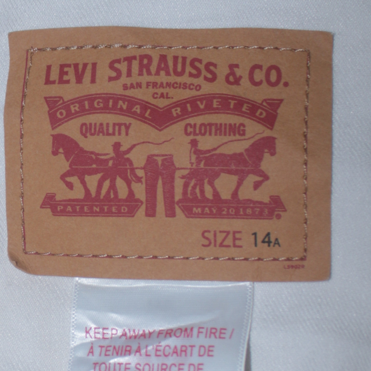 Levi’s Boys White Cotton Basic Jacket Size 14 Years Collared Denim Style