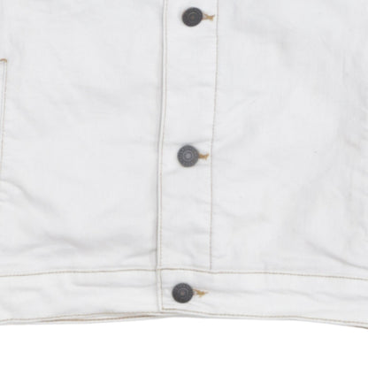 Additional view of Levi’s boys’ white cotton basic jacket, size 14, years collared denim style
