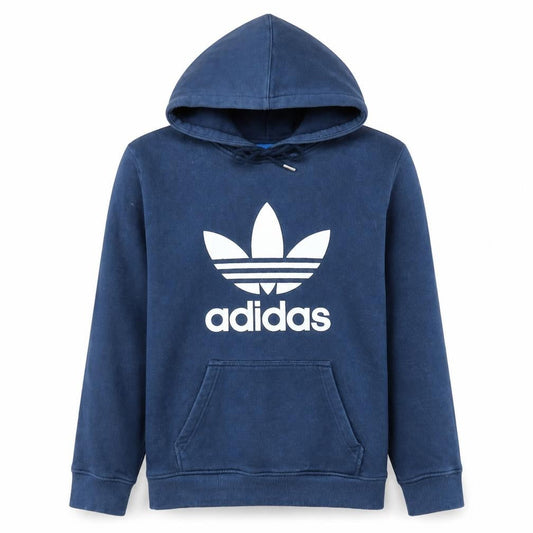 Adidas Men's Blue Medium Pullover Hoodie with Logo Graphic