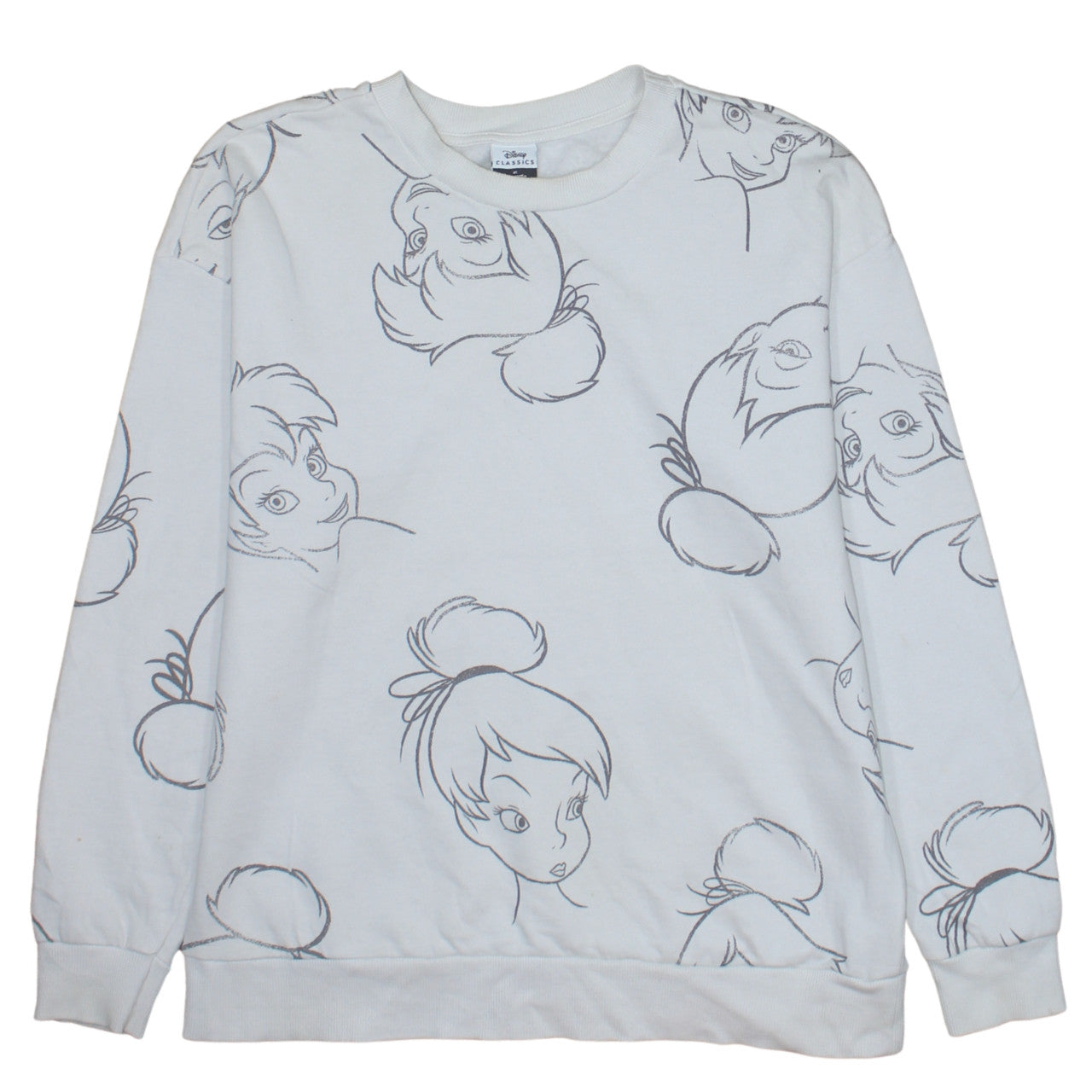 Disney Classics at George Women’s White Tinker Bell Sweatshirt Size M 12-14