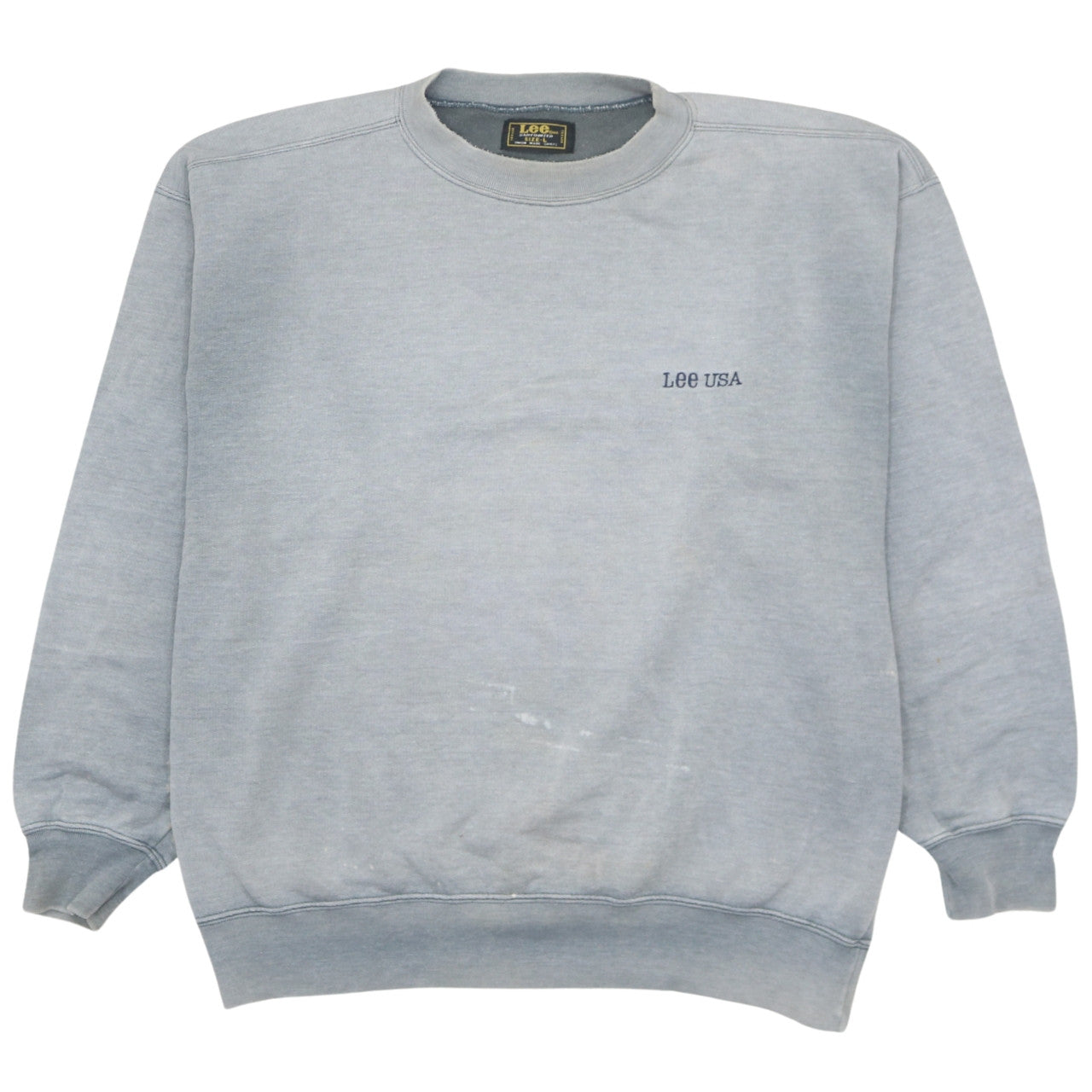 Lee USA Men's Grey Vintage Pullover Crew Neck Sweatshirt L