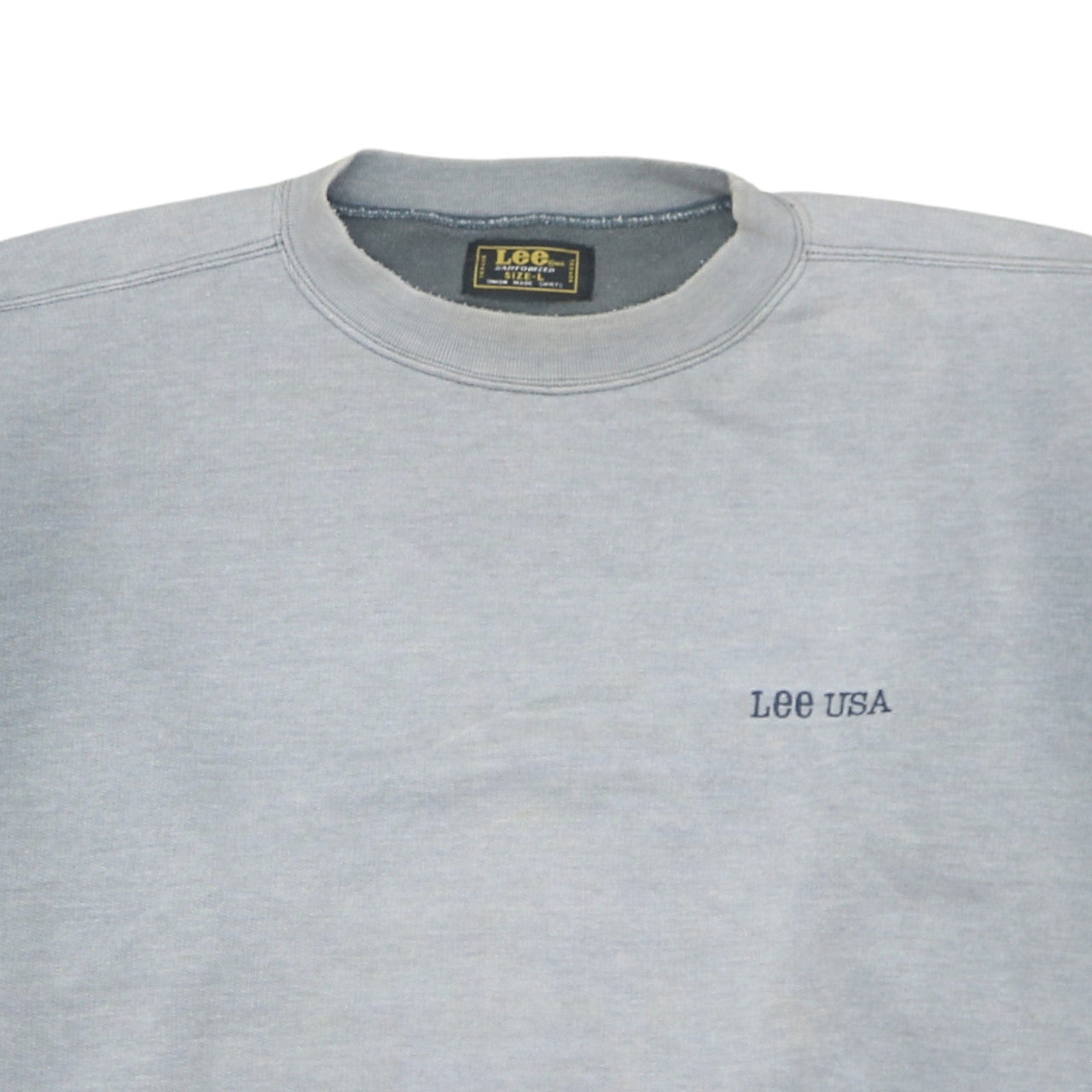 Lee USA Men's Grey Vintage Pullover Crew Neck Sweatshirt L