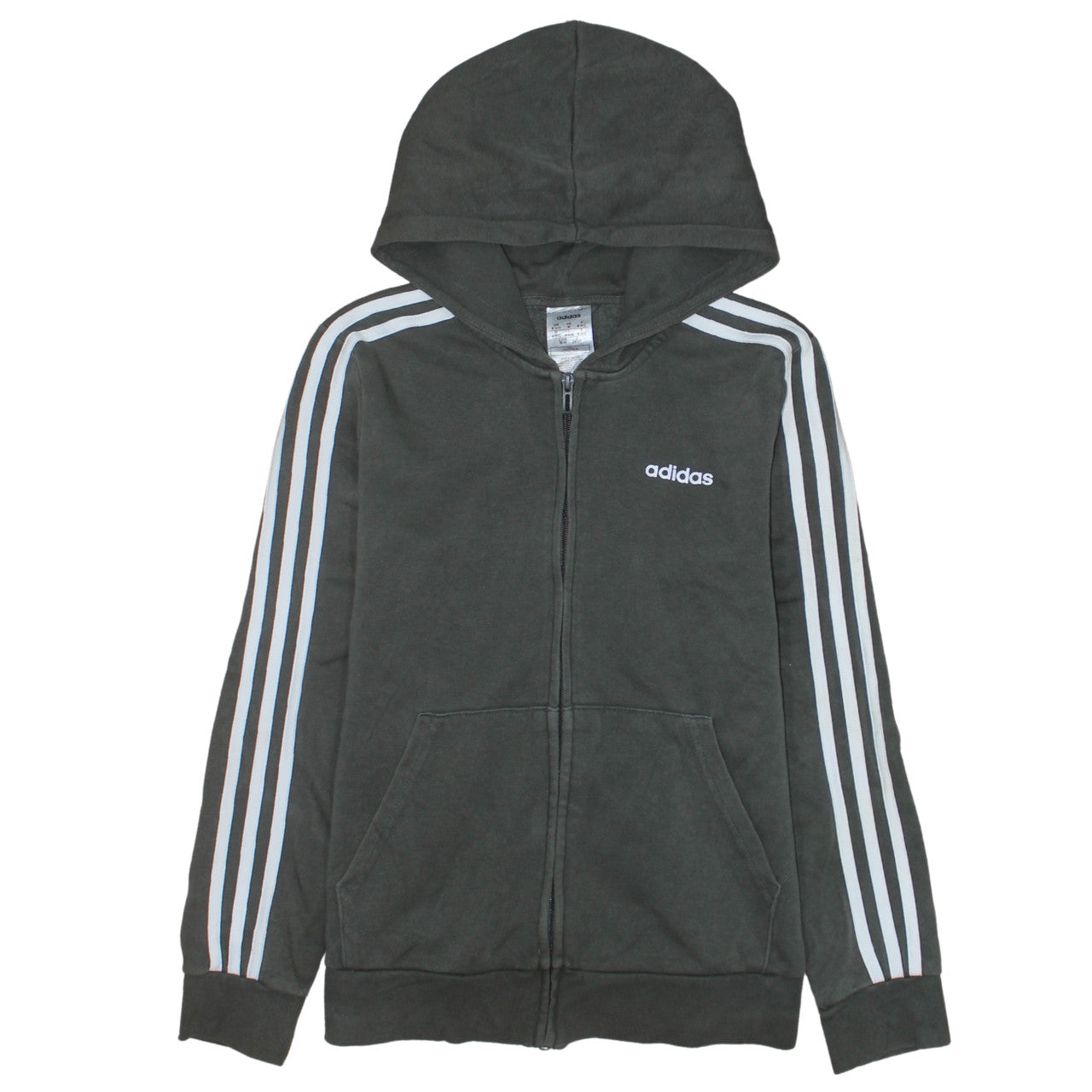 Adidas Womens Black Full Zip Hoodie UK 12-14 M Hooded Sweatshirt