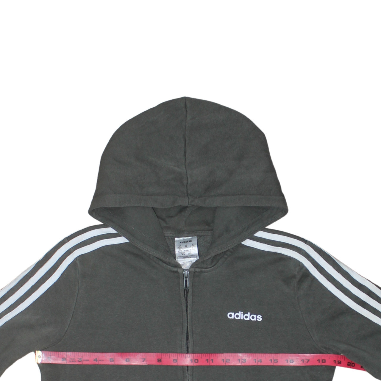 Adidas Womens Black Full Zip Hoodie UK 12-14 M Hooded Sweatshirt