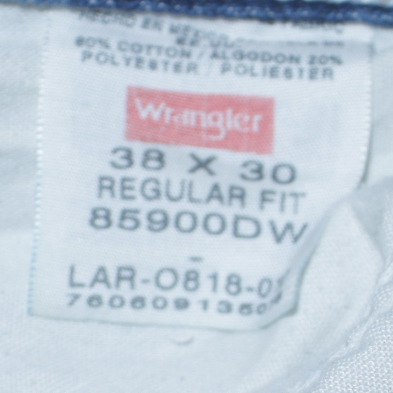 Wrangler Men's Blue Regular Fit Straight Denim Jeans 38W 30L