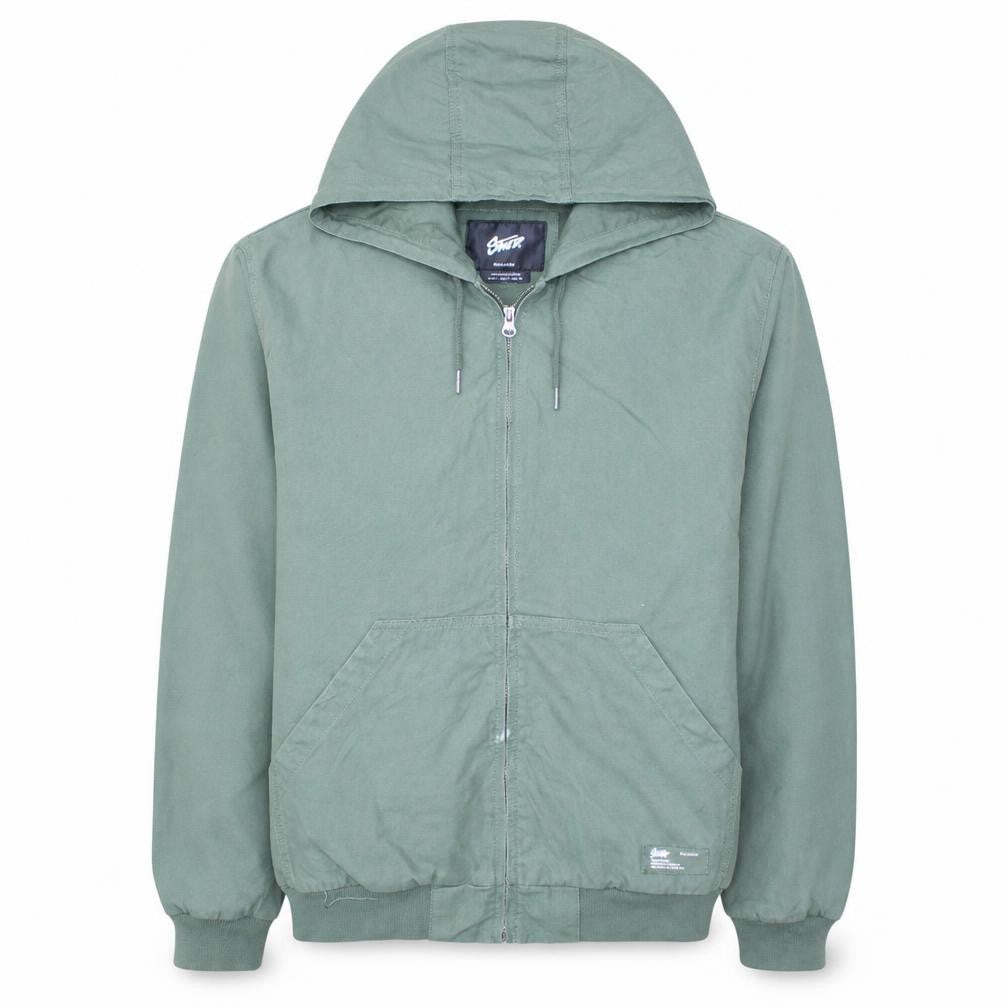 Pull & Bear Men's Green Hooded Windbreaker Jacket Size L