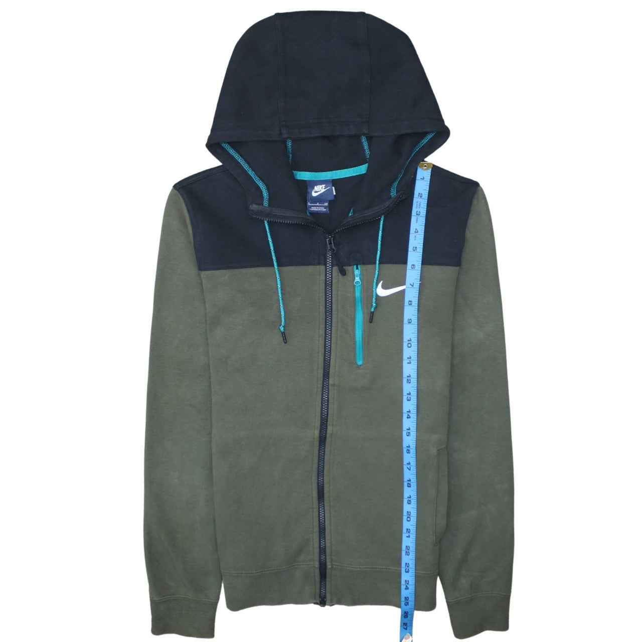 Nike Men’s Green Full Zip Hoodie Small Logo Sportswear