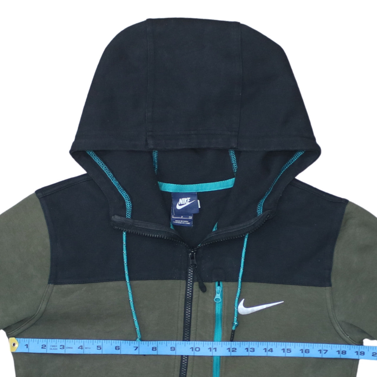 Nike Men’s Green Full Zip Hoodie Small Logo Sportswear