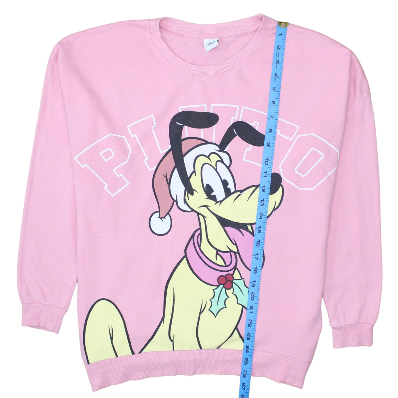 Disney Teens Pink Pluto Christmas Pullover Sweatshirt Size 10-12