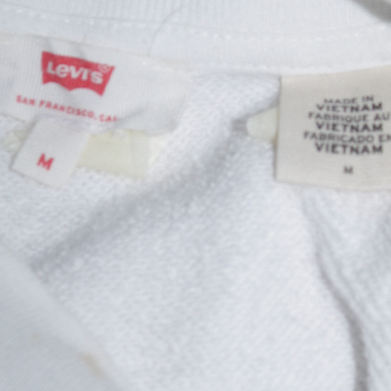 Levi's Womens White Red Pink Crew Neck Pullover Sweatshirt M