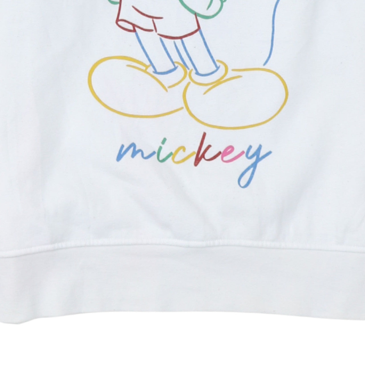 Disney Women White Mickey Mouse Graphic Cotton Sweatshirt Size S