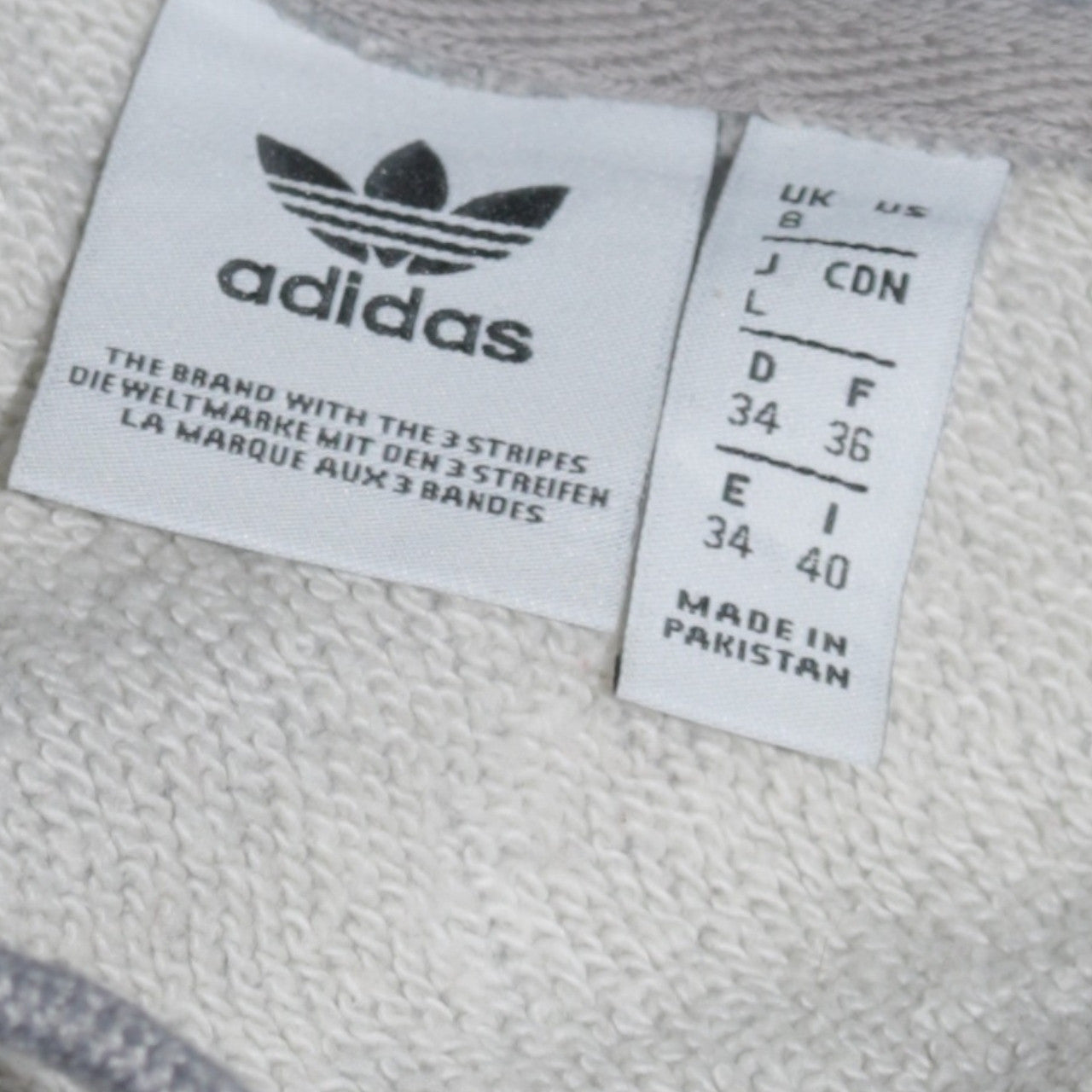 Adidas Women’s Grey Pullover Hoodie Size 8 Logo Print Casual Sweatshirt