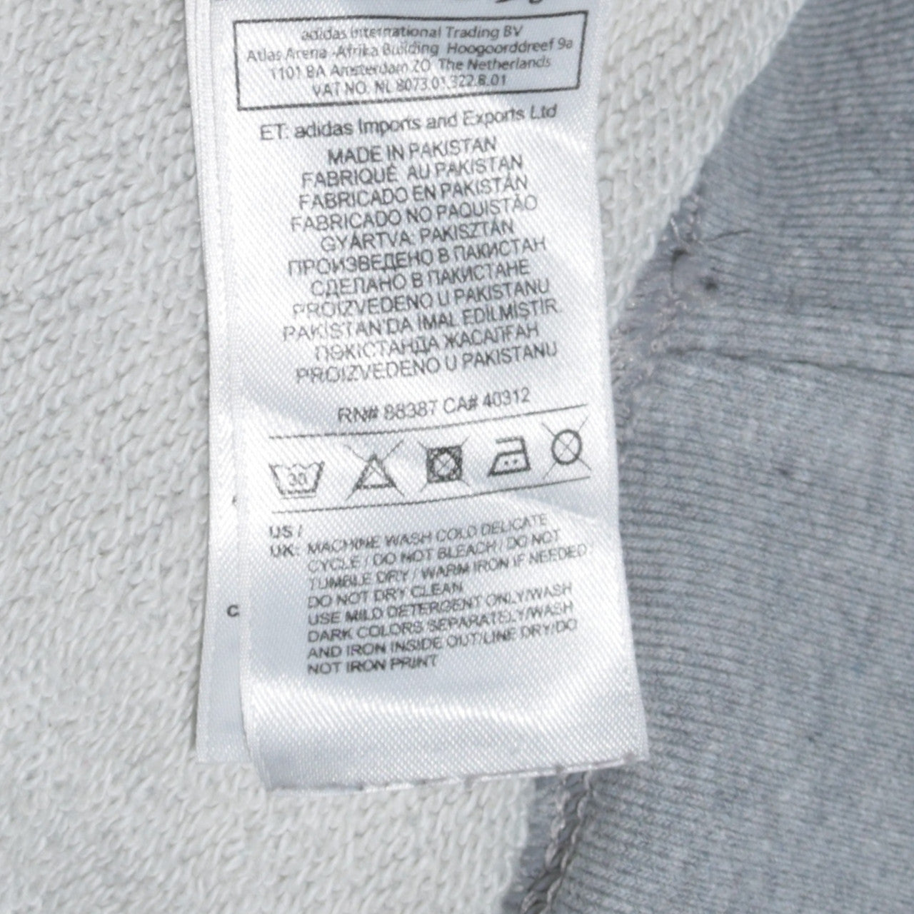 Adidas Women’s Grey Pullover Hoodie Size 8 Logo Print Casual Sweatshirt
