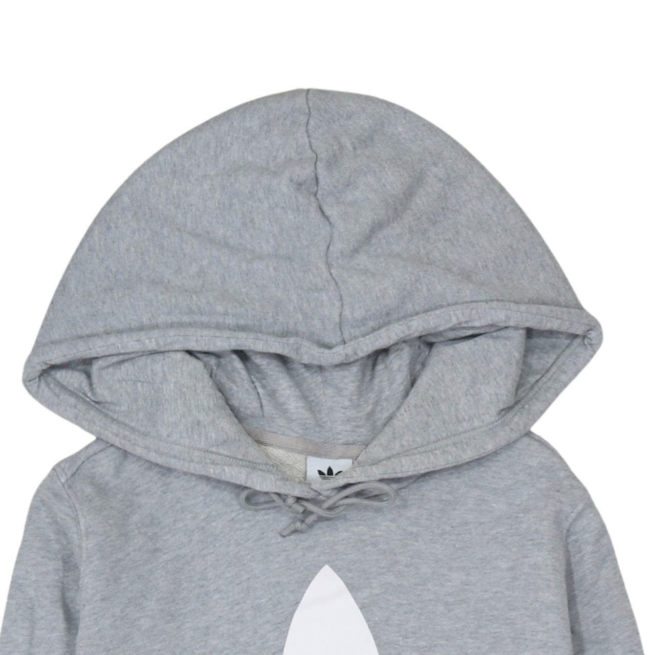 Adidas Women’s Grey Pullover Hoodie Size 8 Logo Print Casual Sweatshirt