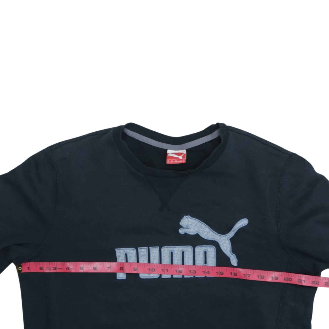 Puma Men's Black Medium Crew Neck Embroidered Logo Sweatshirt