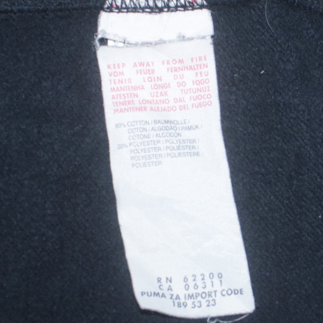 Puma Men's Black Medium Crew Neck Embroidered Logo Sweatshirt