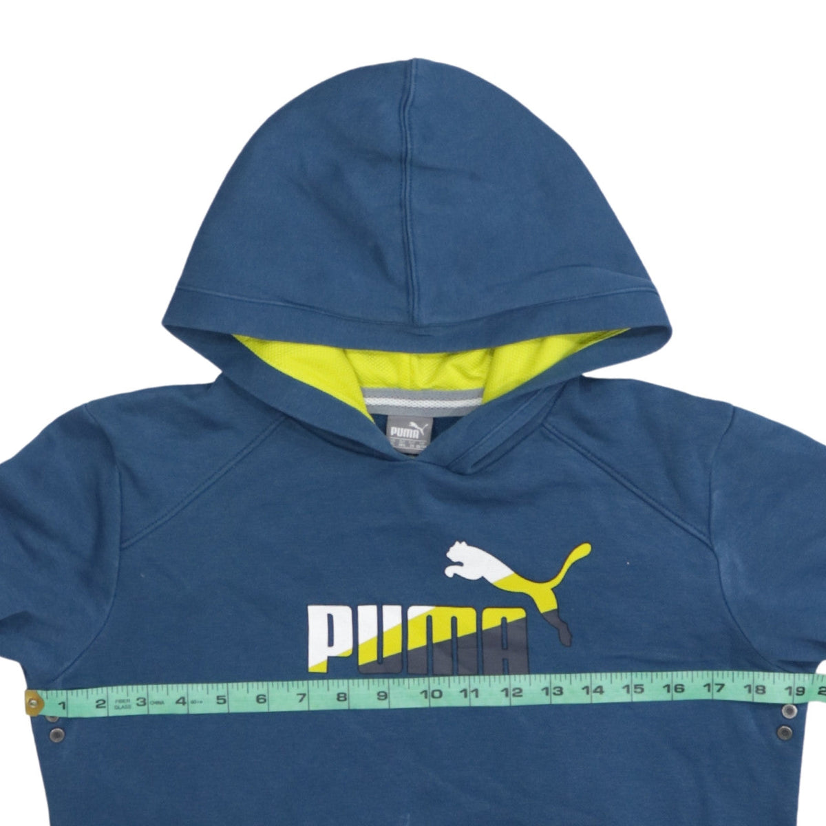 Puma Boys Blue Pullover Hoodie 14 Years Graphic Logo Hooded Sweatshirt