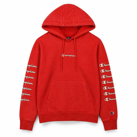 Champion Women's Red Pullover Hoodie XS Logo Sleeve Casual