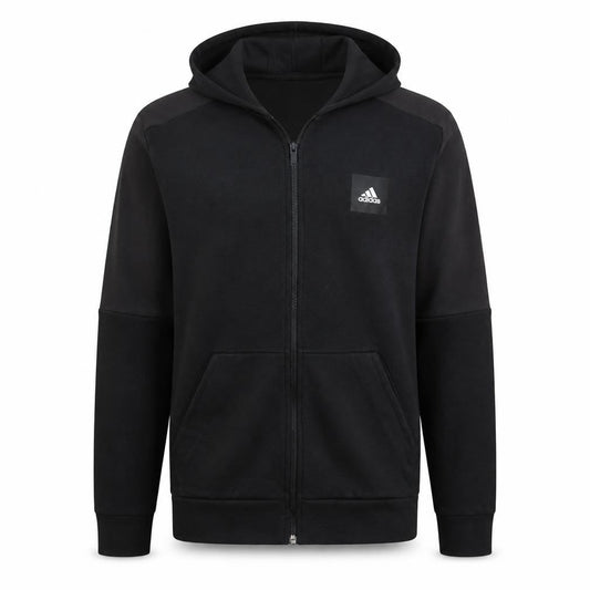 Adidas Men's Black Full Zip Hoodie Size M Sports Fleece Jacket
