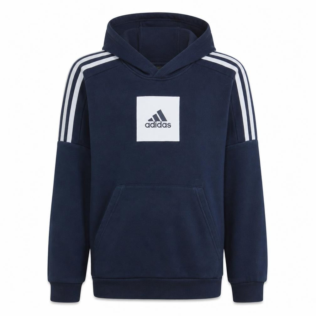 Adidas Boys Navy Blue Pullover Hoodie Sweatshirt Size 14 Years Cotton Blend