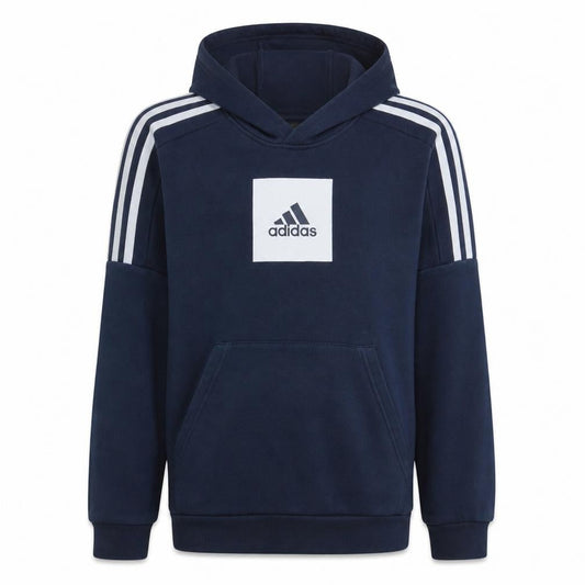 Adidas Boys Navy Blue Pullover Hoodie Sweatshirt Size 14 Years Cotton Blend