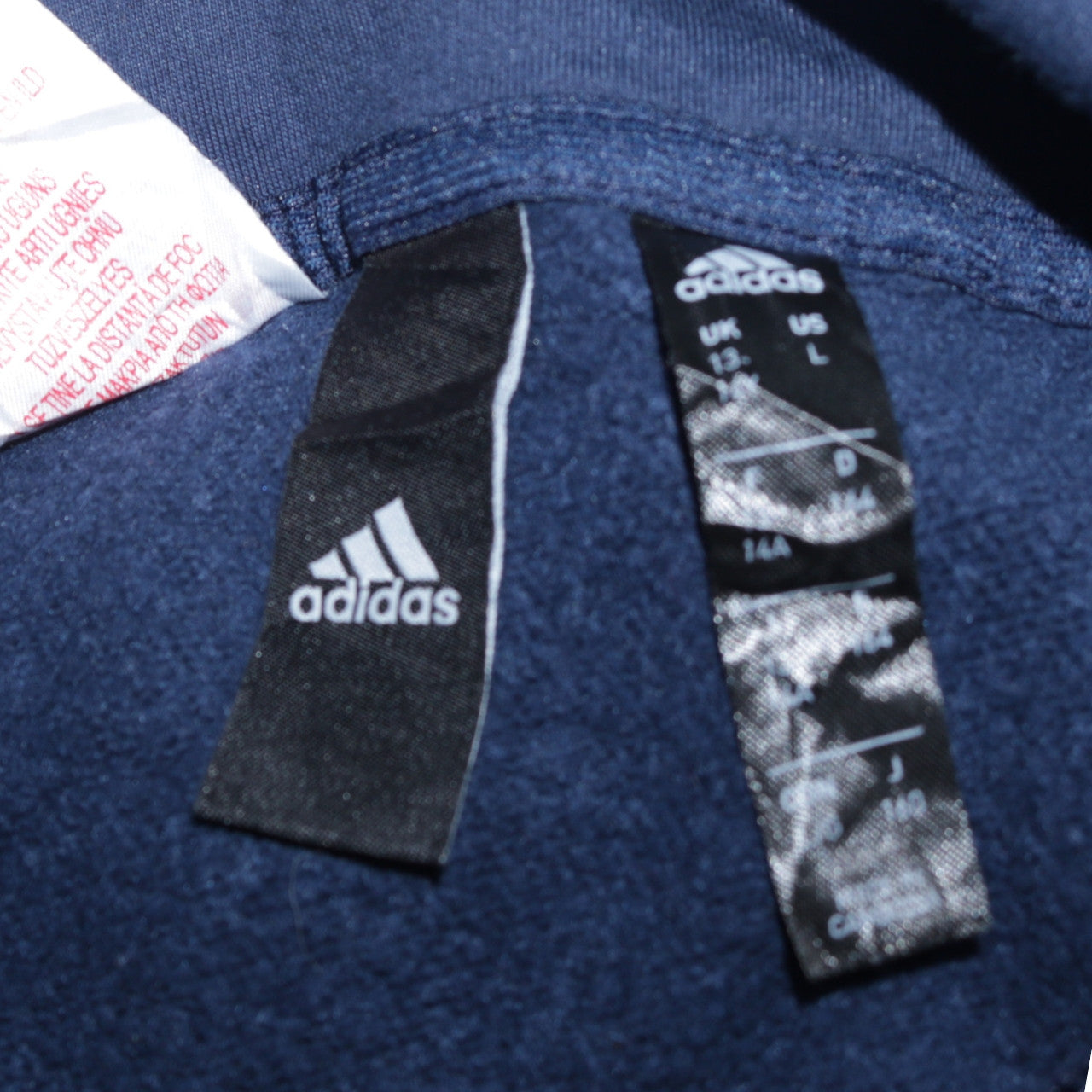 Adidas Boys Navy Blue Pullover Hoodie Sweatshirt Size 14 Years Cotton Blend