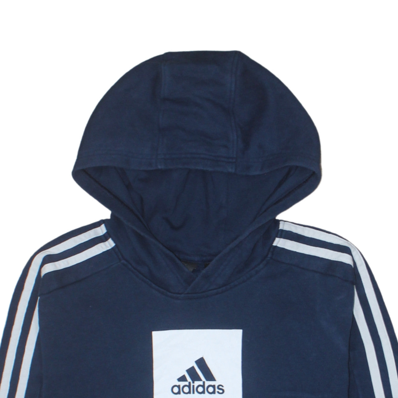 Adidas Boys Navy Blue Pullover Hoodie Sweatshirt Size 14 Years Cotton Blend