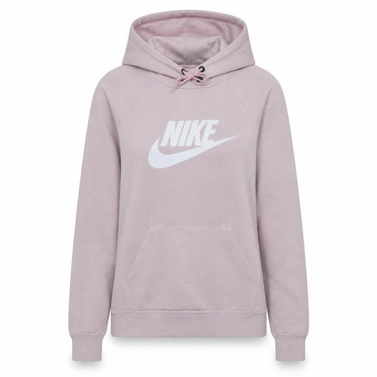 Nike Womens Pink Pullover Hoodie Small Cotton Blend Logo Sweatshirt