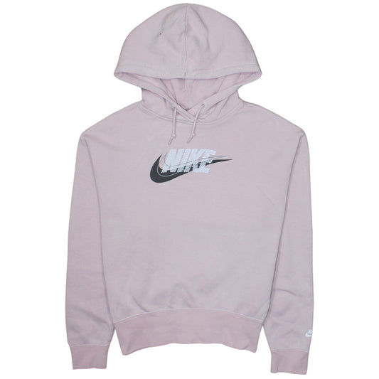 Nike Womens Pink Pullover Hoodie XS Cotton Blend Logo Sweatshirt
