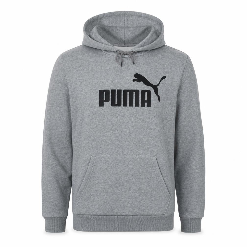 Puma Men’s Grey Pullover Hoodie Size L Regular Fit Sportswear