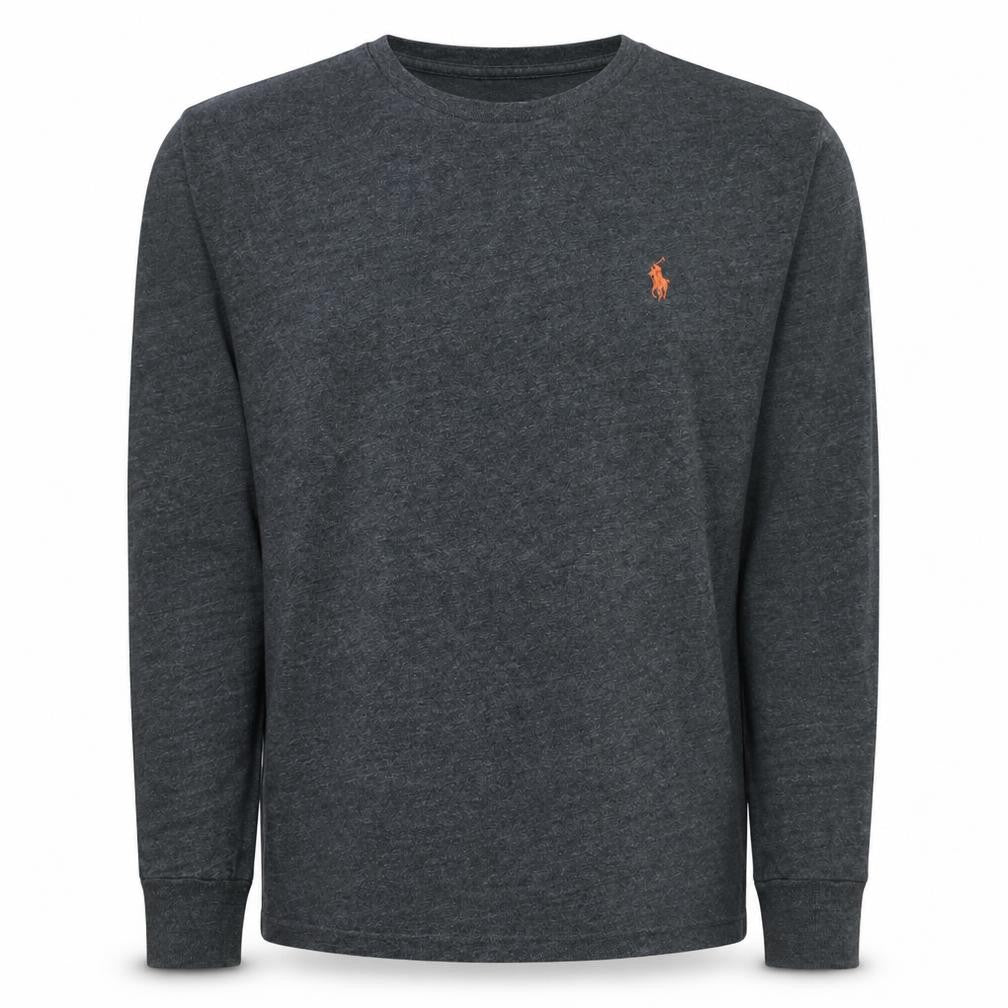 Ralph Lauren Men’s Grey Long Sleeve Crew Neck Cotton Top Size S