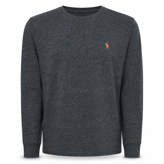 Ralph Lauren Men’s Grey Long Sleeve Crew Neck Cotton Top Size S