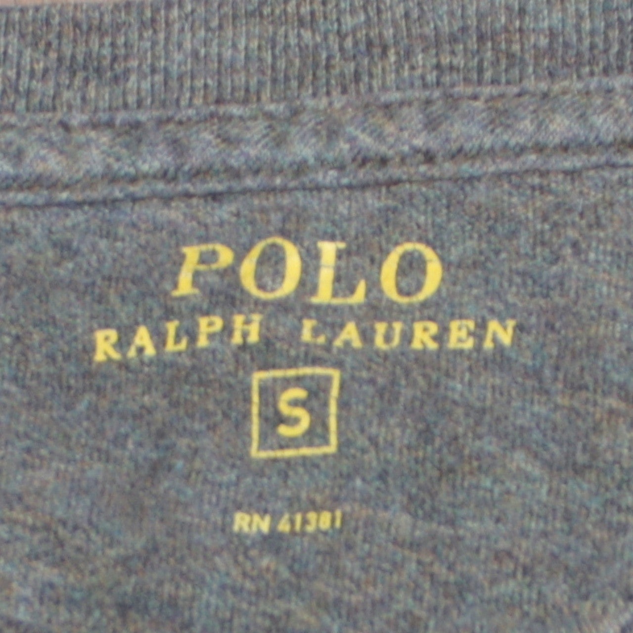 Ralph Lauren Men’s Grey Long Sleeve Crew Neck Cotton Top Size S